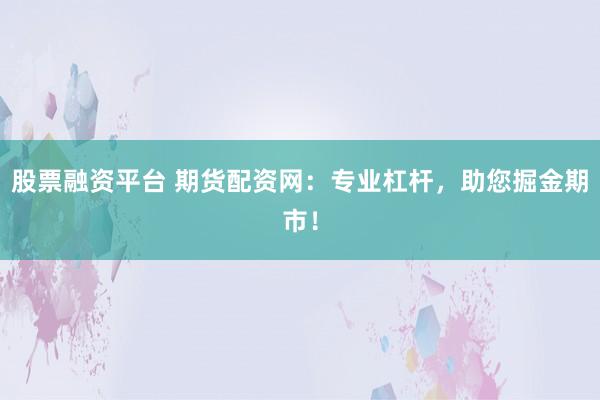 股票融资平台 期货配资网：专业杠杆，助您掘金期市！