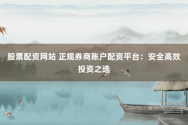 股票配资网站 正规券商账户配资平台：安全高效投资之选