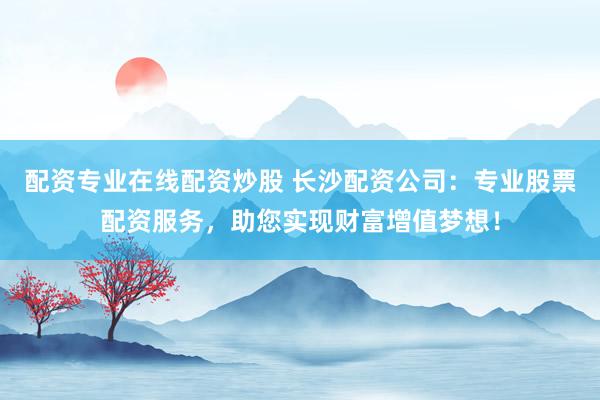 配资专业在线配资炒股 长沙配资公司：专业股票配资服务，助您实现财富增值梦想！