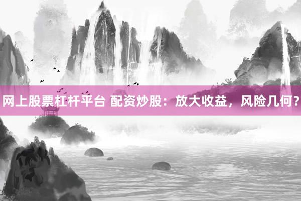 网上股票杠杆平台 配资炒股：放大收益，风险几何？