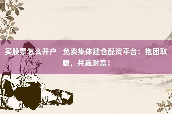 买股票怎么开户   免费集体建仓配资平台：抱团取暖，共赢财富！