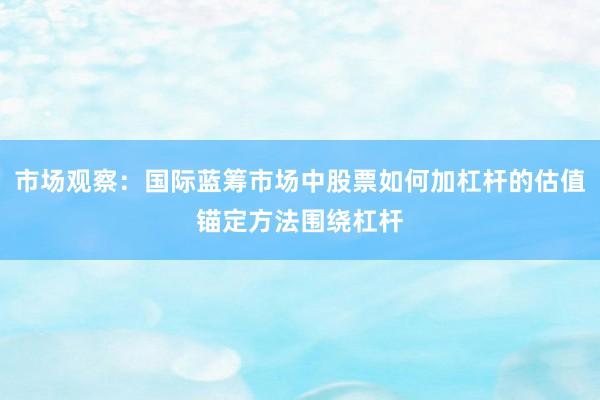 市场观察：国际蓝筹市场中股票如何加杠杆的估值锚定方法围绕杠杆