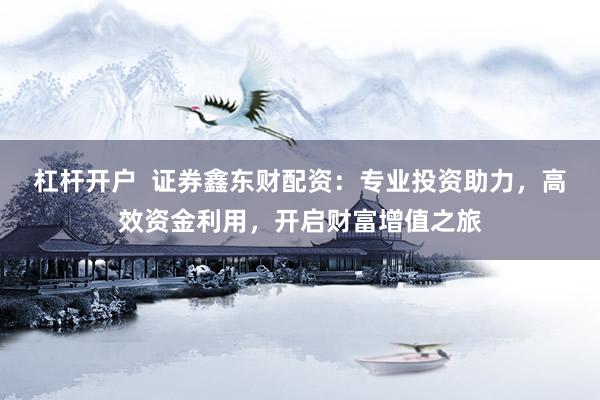 杠杆开户  证券鑫东财配资：专业投资助力，高效资金利用，开启财富增值之旅